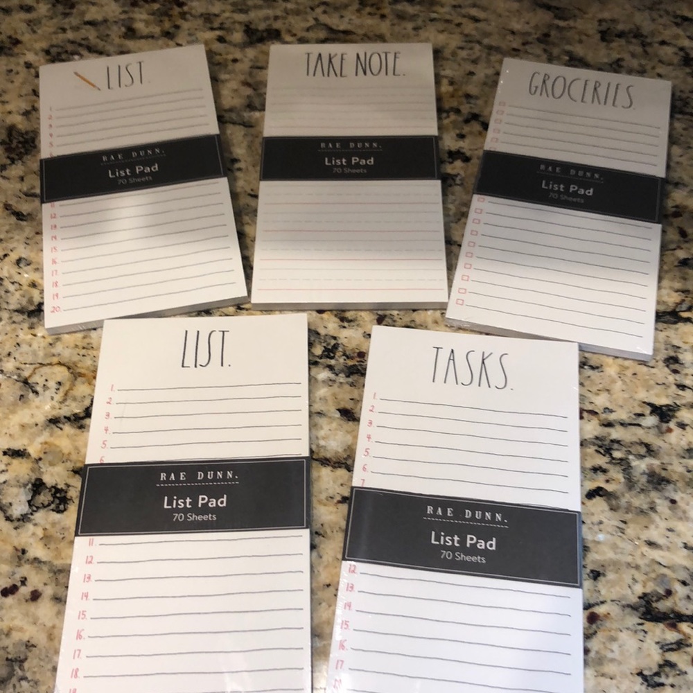 Rae Dunn Notepad Bundle- Set of 5